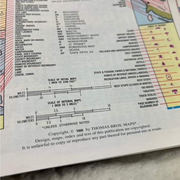Thomas Bros Maps California Road Atlas & drivers guide 11" 1995 book - Picture 7 of 12